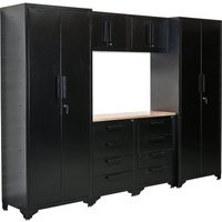 Draper Double Garage Workstation Black