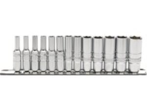 Draper Expert 13 Piece 1/4" Drive Deep Hex Socket Set Metric on Rail 1/4