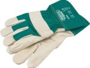 Draper Expert Fleece Lined Leather Garden Gloves Green L