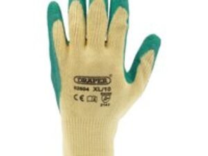 Draper Heavy Duty Latex Coated Work Gloves Green L