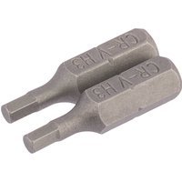 Draper Hex Screwdriver Bit Hex 3mm 25mm Pack of 2