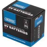 Draper Powerup Ultra Alkaline 9v Batteries Pack of 4
