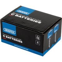 Draper Powerup Ultra Alkaline C Cell Batteries Pack of 12