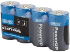 Draper Powerup Ultra Alkaline C Cell Batteries Pack of 4