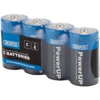Draper Powerup Ultra Alkaline C Cell Batteries Pack of 4