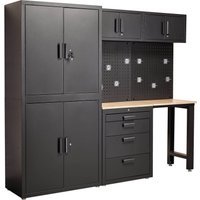 Draper Single Garage Workstation Black