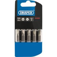 Draper Slotted Screwdriver Bit 5.5mm 25mm Pack of 5