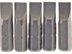 Draper Slotted Screwdriver Bit 6.5mm 25mm Pack of 5