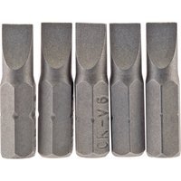 Draper Slotted Screwdriver Bit 6mm 25mm Pack of 5