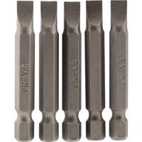 Draper Slotted Screwdriver Bit 6mm 50mm Pack of 5