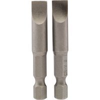 Draper Slotted Screwdriver Bit 8mm 50mm Pack of 2
