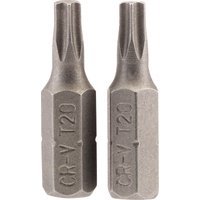 Draper Torx Screwdriver Bits T20 25mm Pack of 2