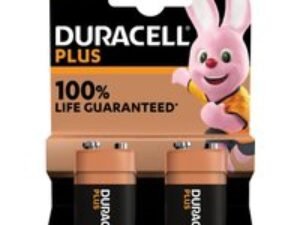 Duracell 9v Plus Power 100% Batteries Pack of 2