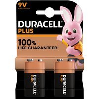 Duracell 9v Plus Power 100% Batteries Pack of 2