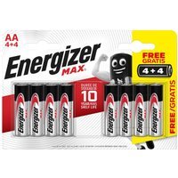 Energizer Max AA 4+4 Batteries Pack of 8