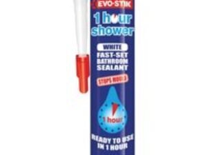 Evo-stik 1 Hour Shower Silicone Sealant White 310ml