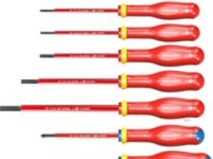 Facom Protwist 8 Piece VDE Insulated Slotted and Pozi Screwdriver Set