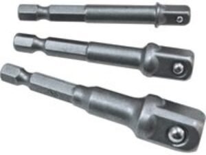 Faithfull 3 Piece 1/4" Hex to Square Drive Adaptor Set