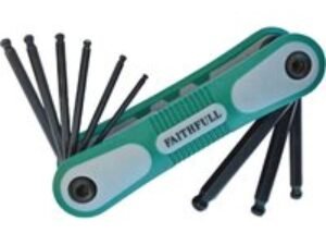 Faithfull 9 Piece Ball End Folding Hexagon Allen Key Set Imperial