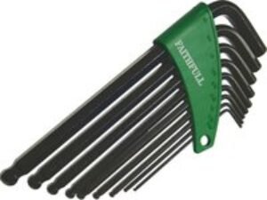 Faithfull 9 Piece Long Ball End Hexagon Allen Key Set Imperial