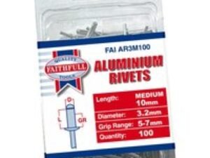 Faithfull Aluminium Pop Rivets 3mm 10mm Pack of 100
