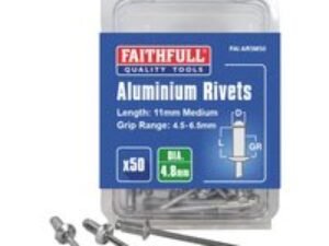 Faithfull Aluminium Pop Rivets 4.8mm 11mm Pack of 50