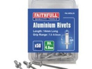 Faithfull Aluminium Pop Rivets 4.8mm 14mm Pack of 50
