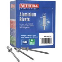 Faithfull Aluminium Pop Rivets 4.8mm 14mm Pack of 500