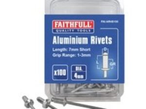 Faithfull Aluminium Pop Rivets 4mm 6mm Pack of 100