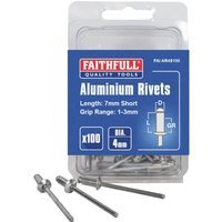 Faithfull Aluminium Pop Rivets 4mm 6mm Pack of 100
