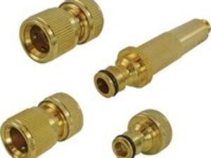 Faithfull Brass Garden Nozzle and Fittings Kit 4 Piece