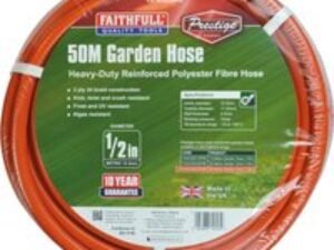 Faithfull Prestige Heavy Duty Garden Hose Pipe 1/2" / 12.5mm 50m Grey & Orange