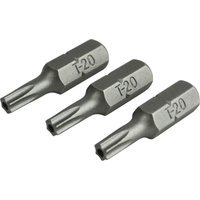 Faithfull S2 Security Torx Screwdriver Bits T20 25mm Pack of 3