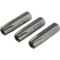 Faithfull S2 Security Torx Screwdriver Bits T40 25mm Pack of 3