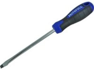 Faithfull Soft Grip Flared Slotted Tip Screwdriver 10mm 200mm
