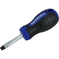 Faithfull Soft Grip Flared Slotted Tip Stubby Screwdriver 6.5mm 40mm