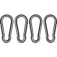 Faithfull Zinc Plated Fire Brigade Snap Hook Carabiner 6mm Pack of 4