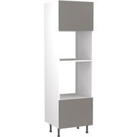 Flatpack Single Oven & Microwave Tower Super Gloss Dust Grey Slab 600mm – FKKF0332