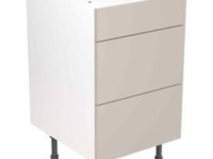 Flatpack Three Drawer Base Unit Value Slab Standard Matt Light Grey 500mm - FKKM1241