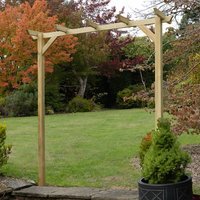Forest Hanbury Flat Top Wooden Garden Pergola Arch 6’10 x 1’8