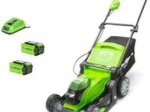 Greenworks G40LM41 40v Cordless Rotary Lawnmower 400mm 2 x 2ah Li-ion Charger