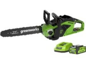 Greenworks GD40CS15 40v Cordless Brushless Chainsaw 350mm 1 x 2ah Li-ion Charger