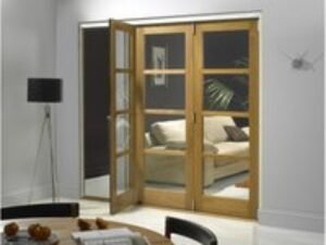 Jci Oak Veneer Shaker Folding Room Divider Door 2090mm