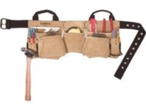 Kunys Carpenters Split Grain Leather Tool Apron Pouch