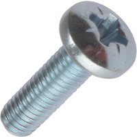 Machine Screw Pozi Pan Head Bright Zinc Plated M6 25mm Pack of 100