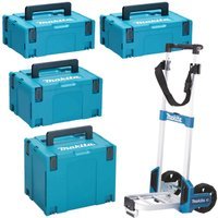 Makita 4 Piece MakPac Connector Stackable Power Tool Case Set and Case Trolley