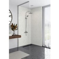 Mermaid Elite Quartzo Bianco Tongue & Groove Single Shower Panel - 2420 x 1200mm