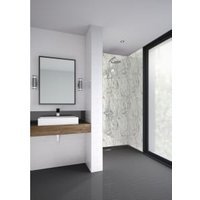 Mermaid Laminate Bianco Marble Tongue & Groove Single Shower Panel - 2400 x 600mm