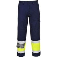 Modaflame Mens Flame Resistant Hi Vis Trousers Yellow / Navy L 34