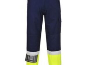 Modaflame Mens Flame Resistant Hi Vis Trousers Yellow / Navy XL 34